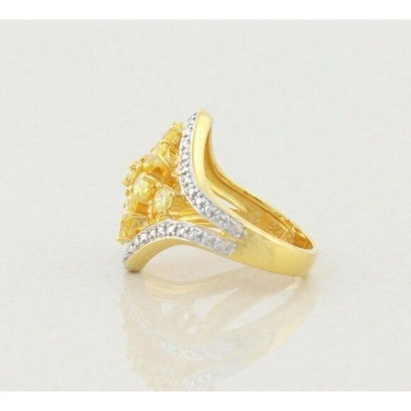 Gold over Sterling Silver Yellow CZ Ring Size 7 1/4 main image 2